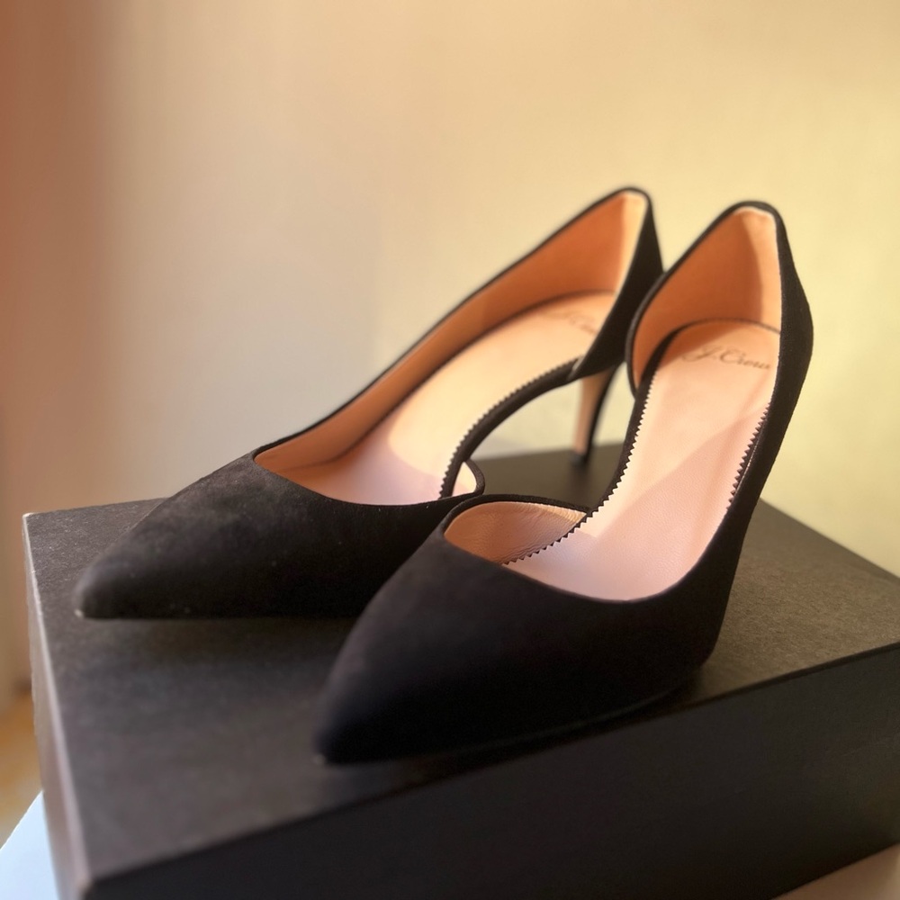 J.Crew Lucie Suede Pumps | Color Black | Size 9.5 | NWT | Made in Italy | 218$